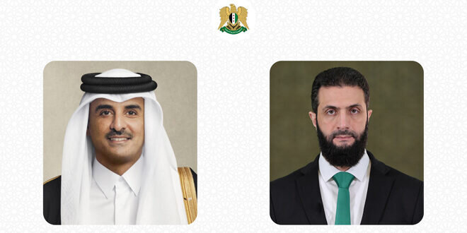 الرئيس الشرع وأمير قطر يتبادلان التهاني بعيد الأضحى ويؤكدان على عمق العلاقات الثنائية