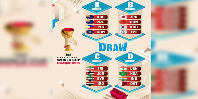 سوريا تواجه العراق وإيران والأردن في تصفيات كأس العالم لكرة السلة 2027