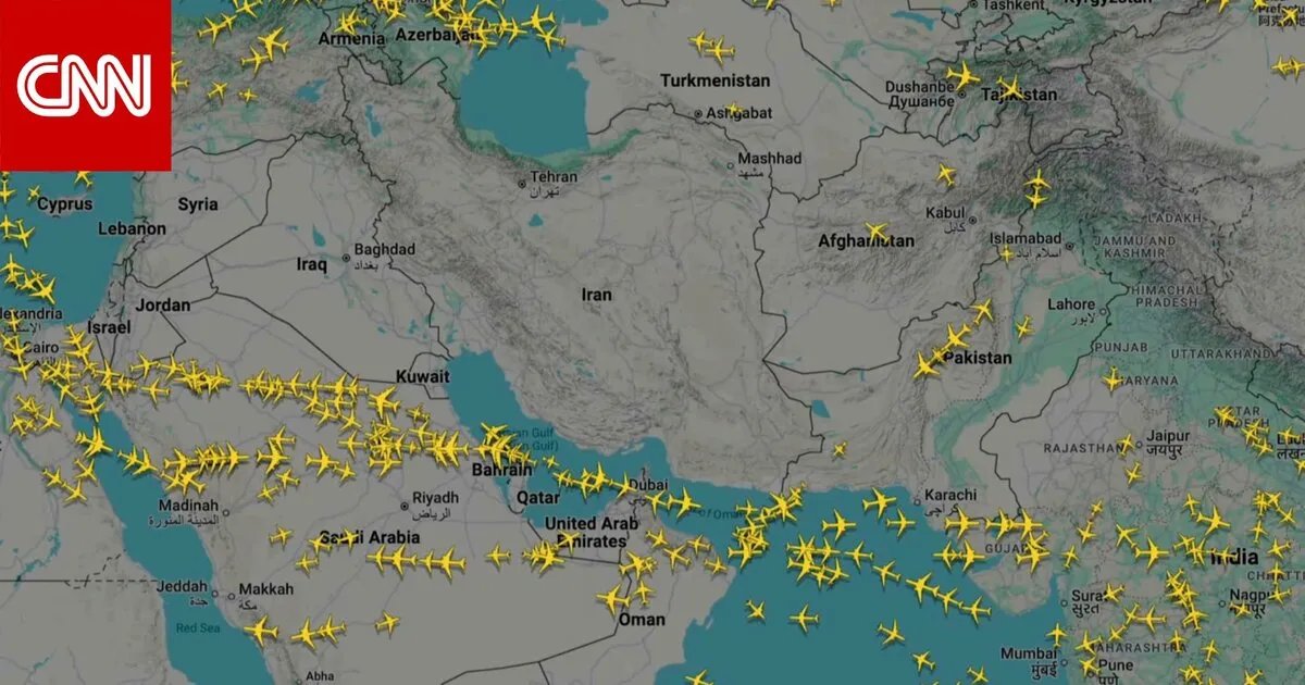 بعد الضربات الإسرائيلية: المجال الجوي لإيران وإسرائيل خالٍ من الطائرات التجارية