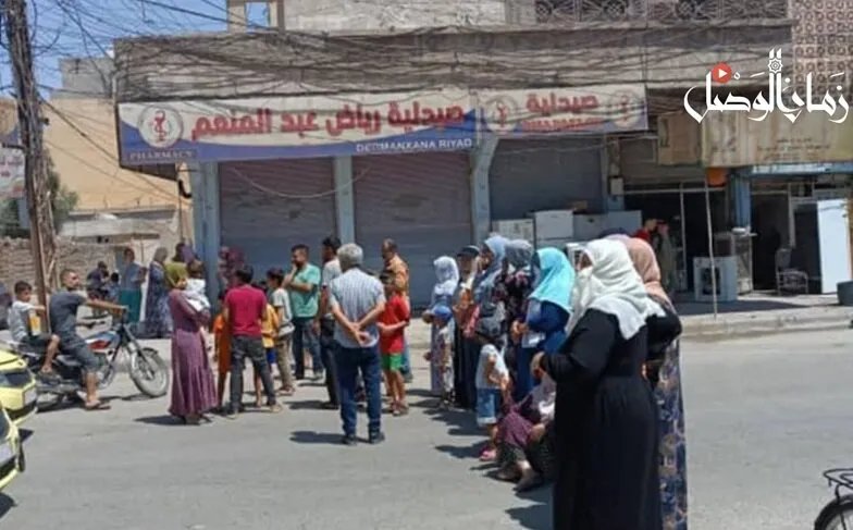 اعتصام نسائي في القامشلي احتجاجاً على انقطاع المياه المستمر بحي سيف الدولة
