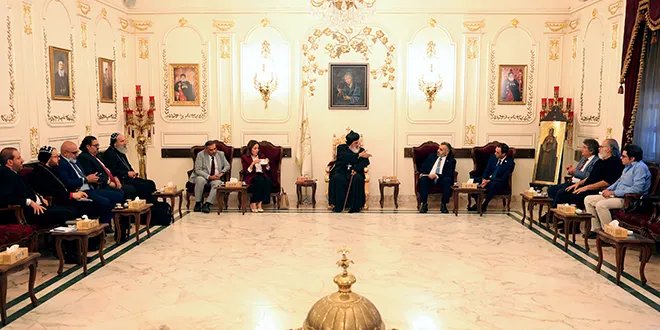 البطريرك أفرام الثاني يستقبل لجنة انتخابات مجلس الشعب بدمشق ويؤكد على أهمية اختيار الكفاءات