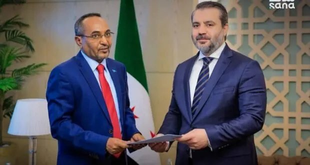 وزير الخارجية السوري يستقبل أوراق اعتماد سفير الصومال الجديد
