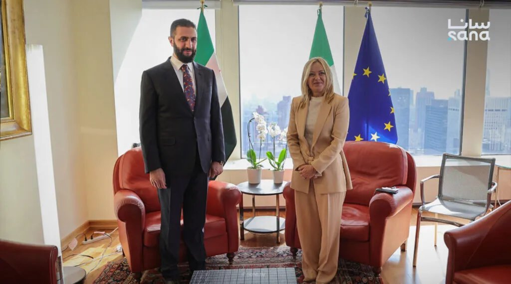 ميلوني تؤكد دعم إيطاليا لإعادة إعمار سوريا خلال لقائها بالرئيس الشرع في الأمم المتحدة