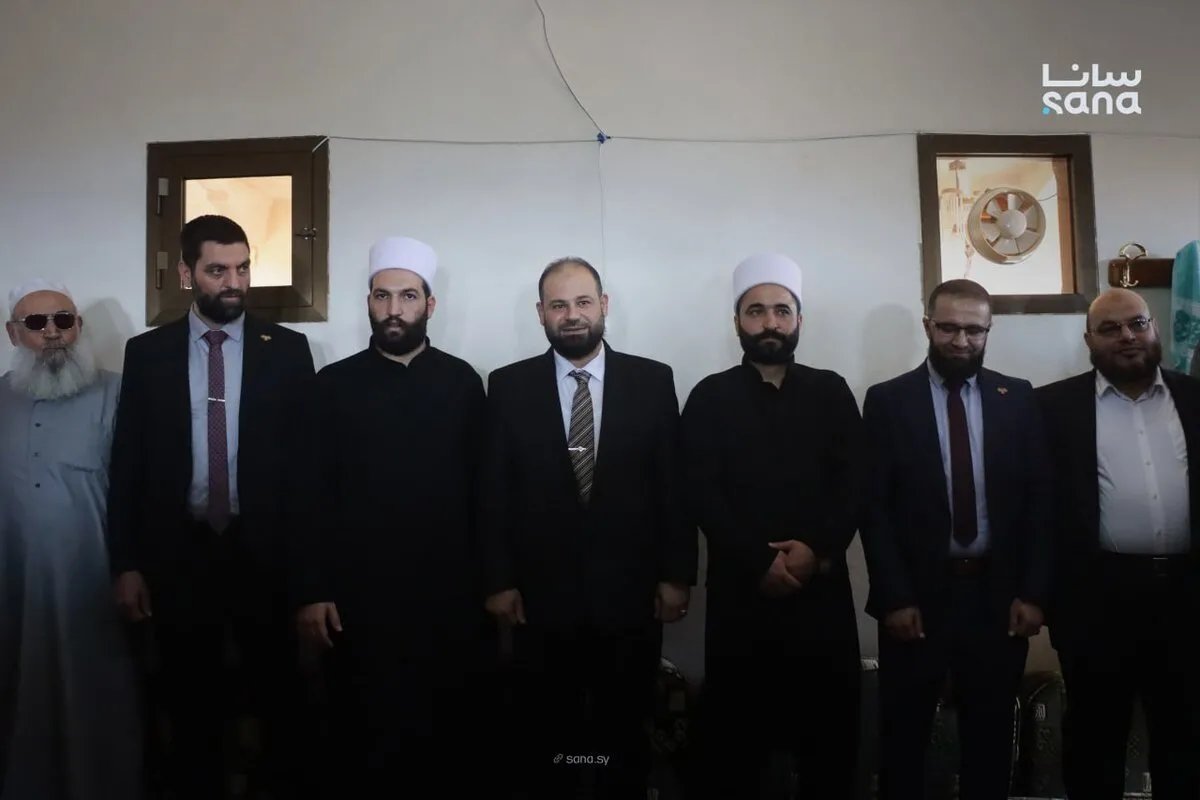 الشيخ ليث البلعوس ومدير أمن السويداء في زيارة لجبل السماق بريف إدلب
