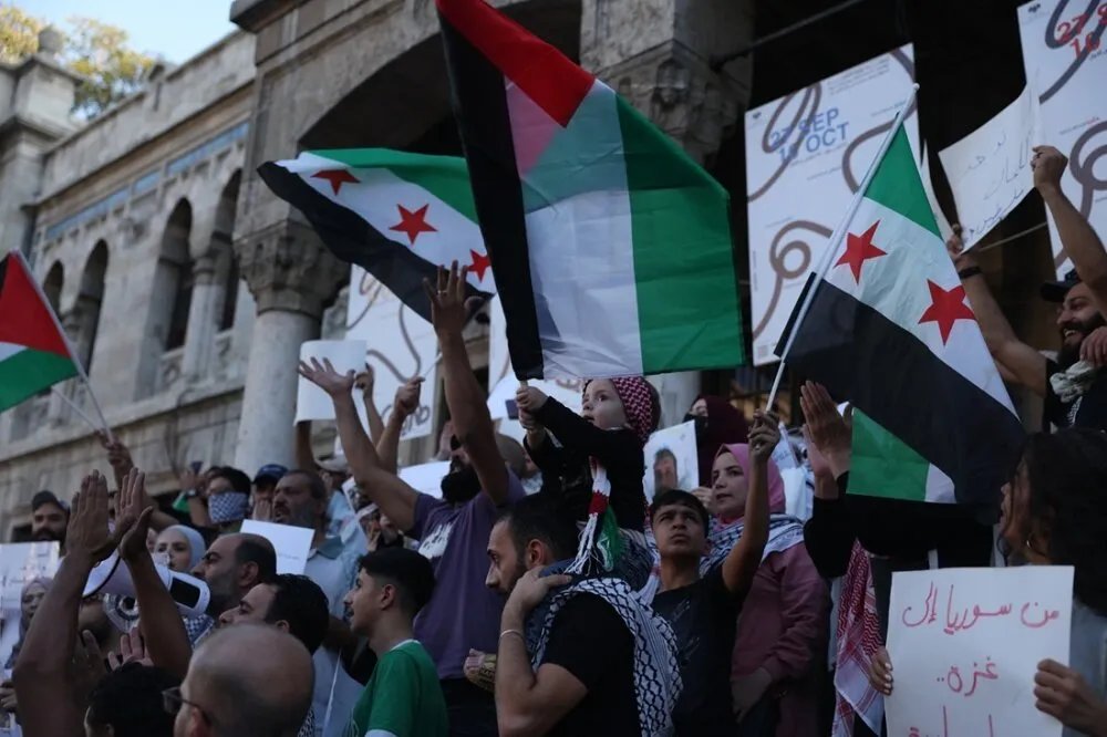 دمشق تتضامن مع أسطول الصمود بمظاهرة حاشدة نصرة لغزة