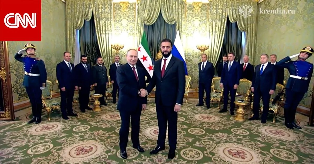 لقاء تاريخي في الكرملين: بوتين يستقبل الرئيس السوري المؤقت أحمد الشرع