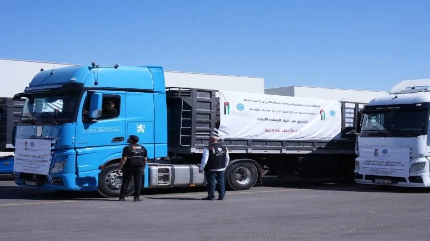 الأردن يرسل قافلة مساعدات إنسانية إلى سوريا لدعم المتضررين