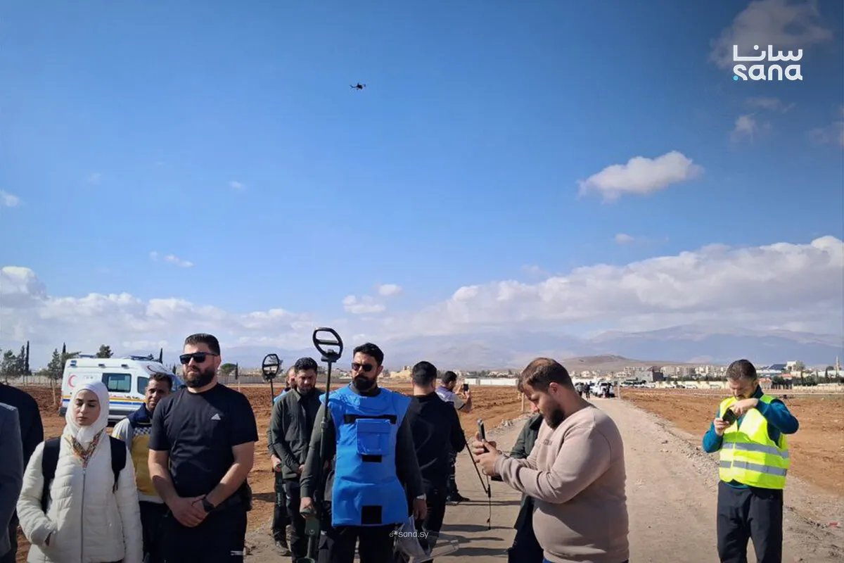 وزارة الطوارئ تختبر طائرة مسيرة لكشف الألغام في ريف دمشق بحضور مسؤولين ألمان