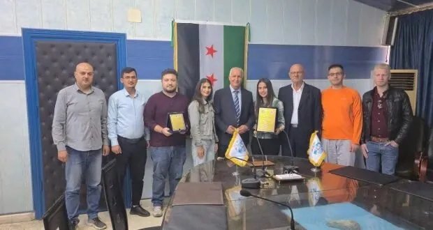 جامعة طرطوس تكرم طلابها المتفوقين في معرض الهندسة بجامعة دمشق
