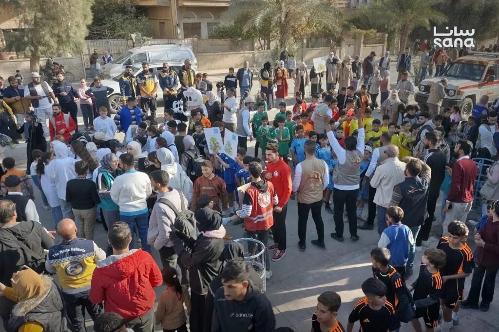 دير الزور تحتفل باليوم العالمي للطفل بفعالية رياضية "عالم من الفرح"
