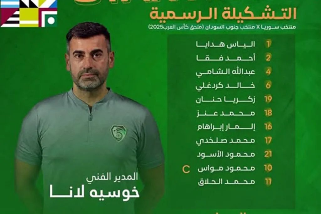 منتخب سوريا يواجه جنوب السودان بتشكيلة معلنة في ملحق كأس العرب