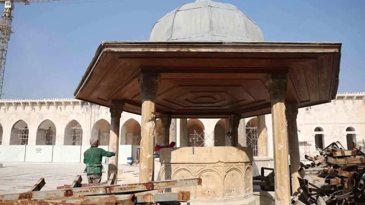 استئناف ترميم المسجد الأموي الكبير في حلب: عودة معلم تاريخي بإشراف الأوقاف