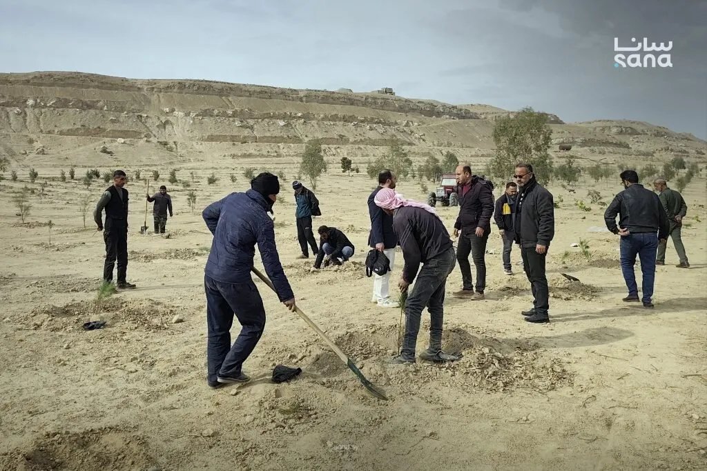 دير الزور تحتفل بالذكرى الأولى للتحرير بحملة تشجير واسعة
